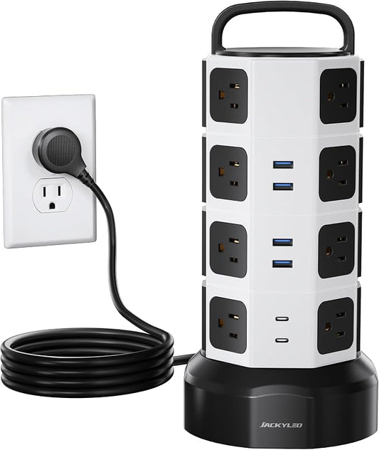 Power Strip Tower Surge Protector by JACKYLED