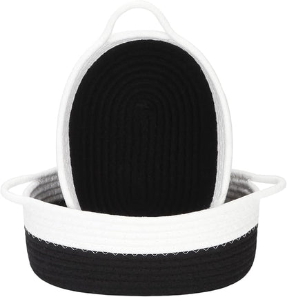 Sea Team 2-Pack Cotton Rope Baskets, Fabric Tray, Oval Open Dish by SeaTeam