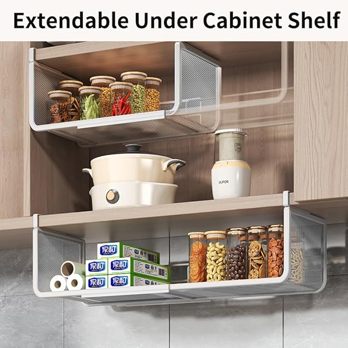 Expandable Under Shelf Basket Organizer, Under Shelf Storage, Hanging Baskets - Image 8