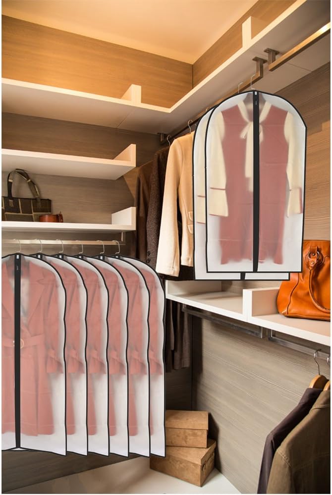 Garment Bags for Hanging Clothes Black Side Breathable Garment Bag Clothes - Image 7