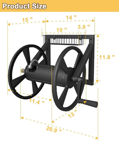Artigarden Triangle Wall Mounted Garden Hose Reel, Outdoor Heavy-Duty Water - Image 6