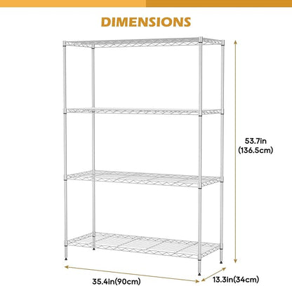 PayLessHere 4 Tier Shelving Unit 13.4" D×35" W×53.7" H Metal Shelving Standing - Image 3