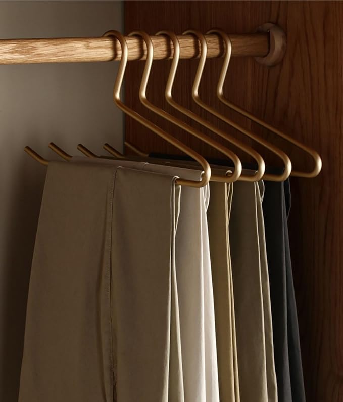 Premium Matte Gold Aluminum Pants Hanger 10 Pack, 13.7” Extra Smooth & Durable - Image 3
