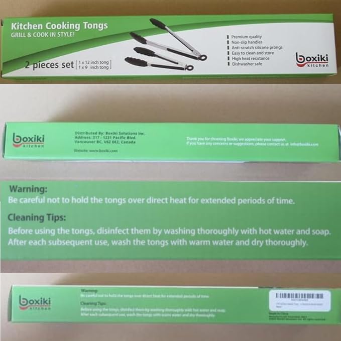 Kitchen Tongs for Cooking with Silicone Tips by Boxiki Kitchen, BPA Free - Image 10