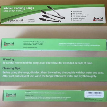 Kitchen Tongs for Cooking with Silicone Tips by Boxiki Kitchen, BPA Free - Image 10