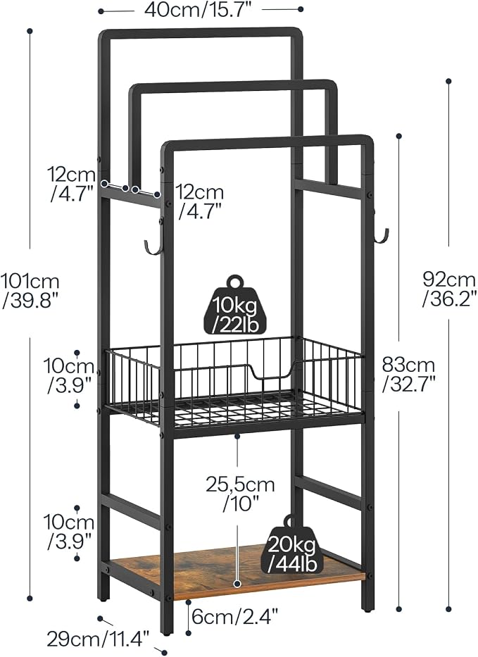 HOOBRO Freestanding Towel Rack for Small Bathroom, 3-Tier Towel Holder - Image 5