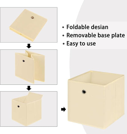 Foldable Storage Cubes Bins, 11 Inch Cloth Storage Cube Fabric Storage Box - Image 6