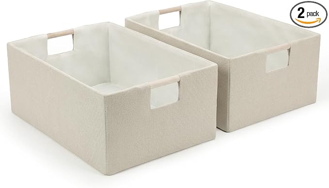 Foldable Fabric Storage Baskets Set of 2 by TihaolityUS