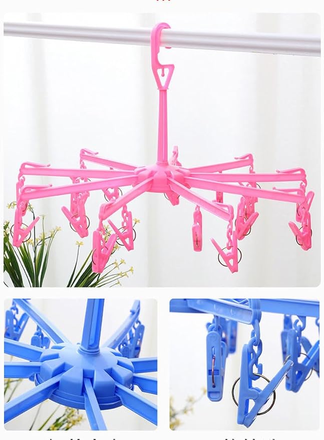 DurReus Foldable Clip Drip Laundry Hanger Portable Plastic Hanging Dryer - Image 5