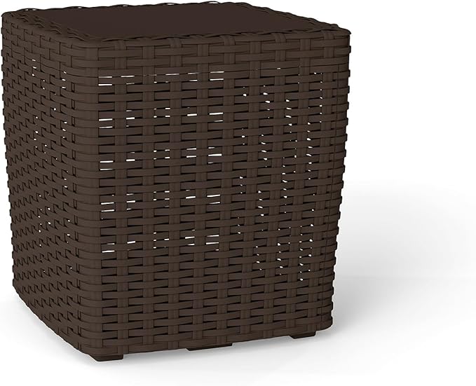 35 Gallon Outdoor Storage Box, Faux Rattan Deck Box by Unknown