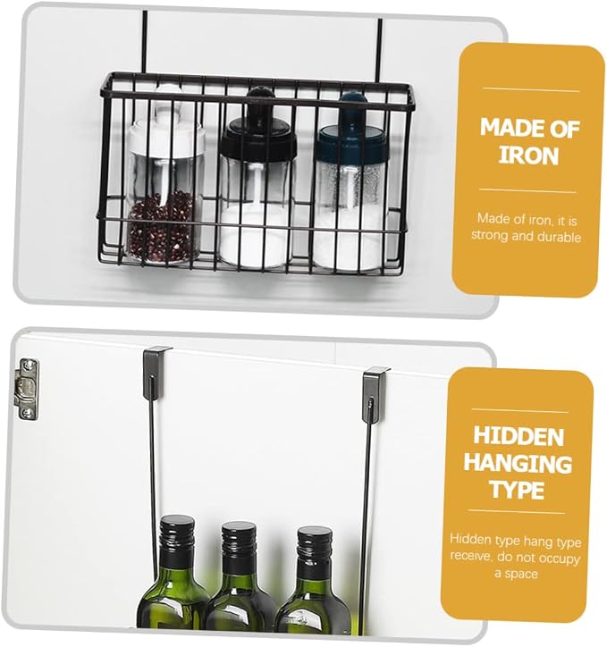 GLEAVI Kitchen Cabinet Door Hanging Basket Punch Iron Wire Storage Organizer - Image 5