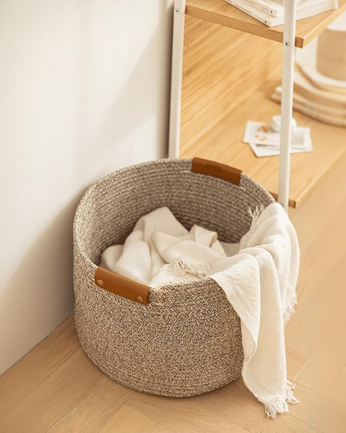 Medium Cotton Woven Basket - Image 7