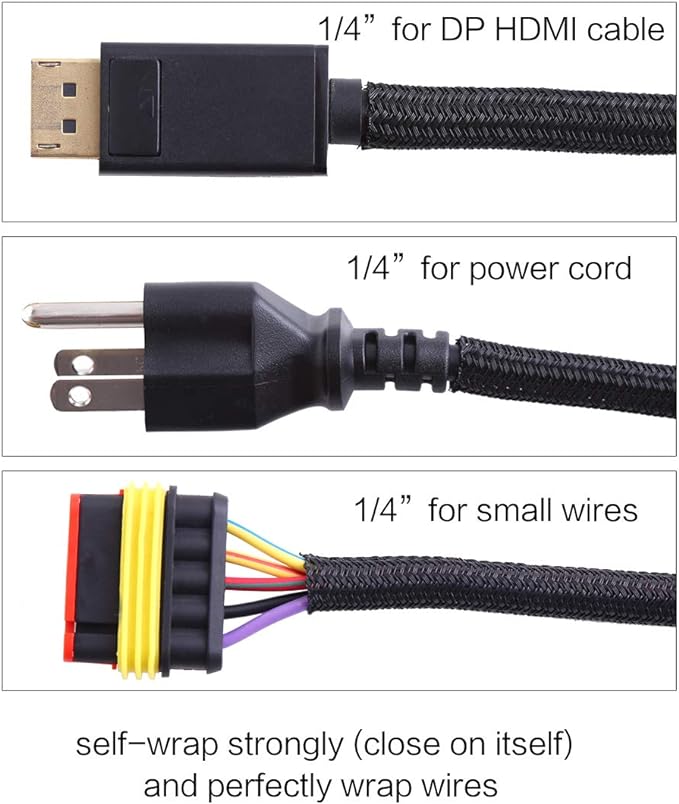 Alex Tech 25ft - 1/4 inch Cord Protector Wire Loom Tubing Cable Sleeve Split - Image 3
