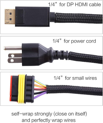 Alex Tech 25ft - 1/4 inch Cord Protector Wire Loom Tubing Cable Sleeve Split - Image 3