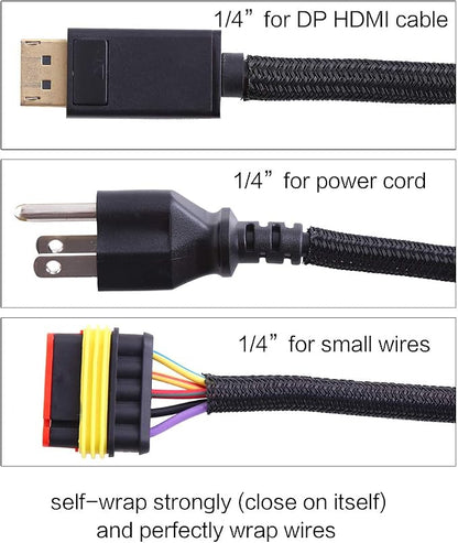 Alex Tech 10ft - 1/4 inch Cord Protector Wire Loom Tubing Cable Sleeve Split - Image 3