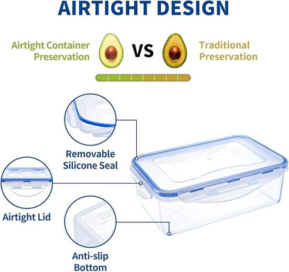 KIGI Airtight Reusable Meal Prep Containers, Leak-Proof & Stackable, 4-Sided - Image 3