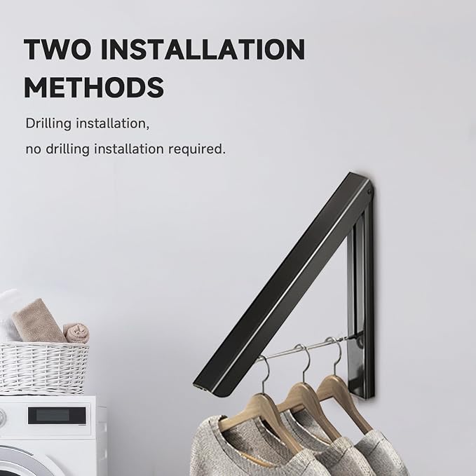 Retractable Clothes Drying Rack, Space Saver Wall-Mounted Retractable & - Image 6