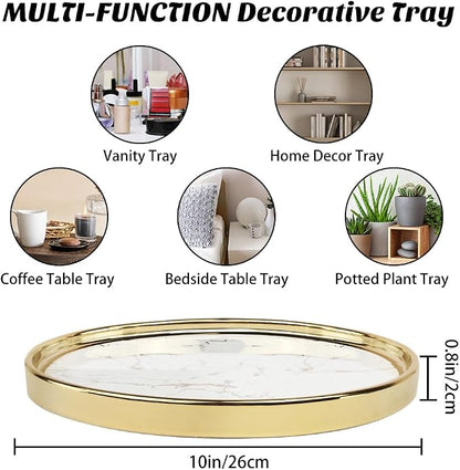 Vanity Perfume Round Decorative Storage Tray - Image 2