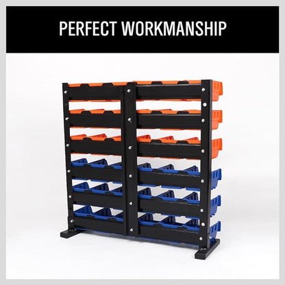 HORUSDY Storage Bins Parts Rack 36Pcs Bin Organizer Garage Plastic Shop Tool - Image 3