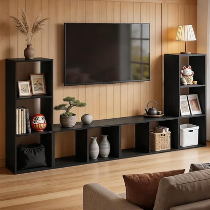 POWERSTONE 3 Cube Storage Organizer, 3 Tier Cubby Bookshelf Freestanding - Image 8