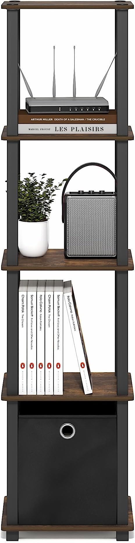 Furinno Turn-N-Tube Book Shelf, 5-Tier Square Open Frame Display Shelf - Image 5