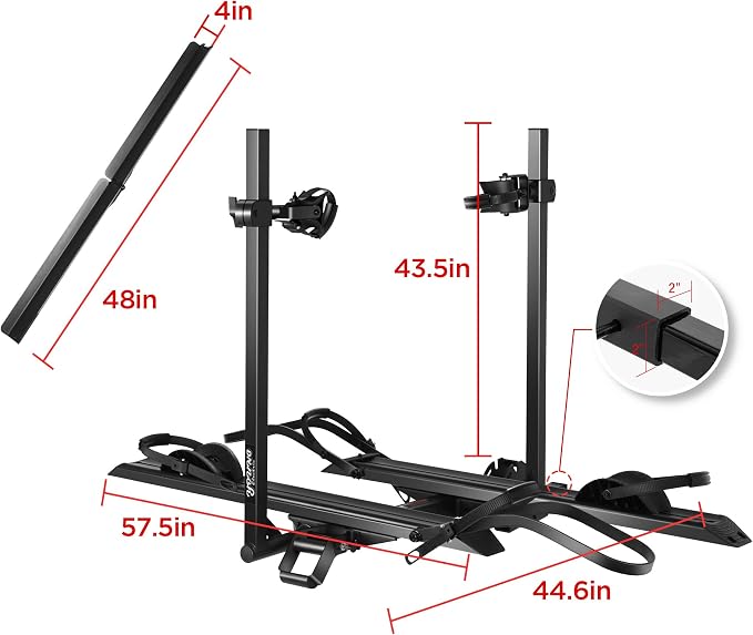200LBS EZ-FOLD Aluminum 2-Ebike Carrier - Image 9