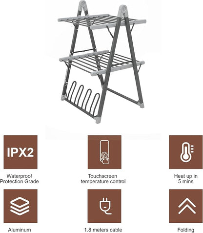 Electric Heated Clothes Drying Rack, Foldable Heated Garment Dryer - Image 5