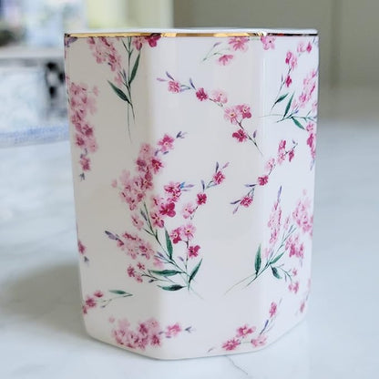Pen Holder Stand for Desk Floral Pattern Pencil Cup for Girls Kids Durable - Image 2