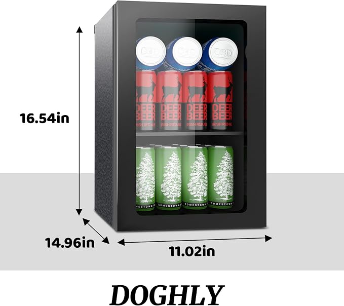 0.95 Cu.ft Mini Fridge Holds 24 Cans, Beverage Refrigerator Cooler, Solid Door - Image 4