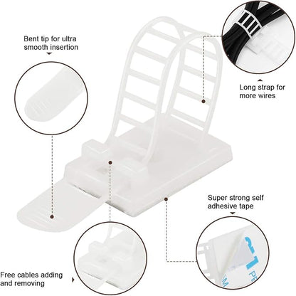 Adhesive Cable Management Clips, Extra Screw & Hole - Image 3