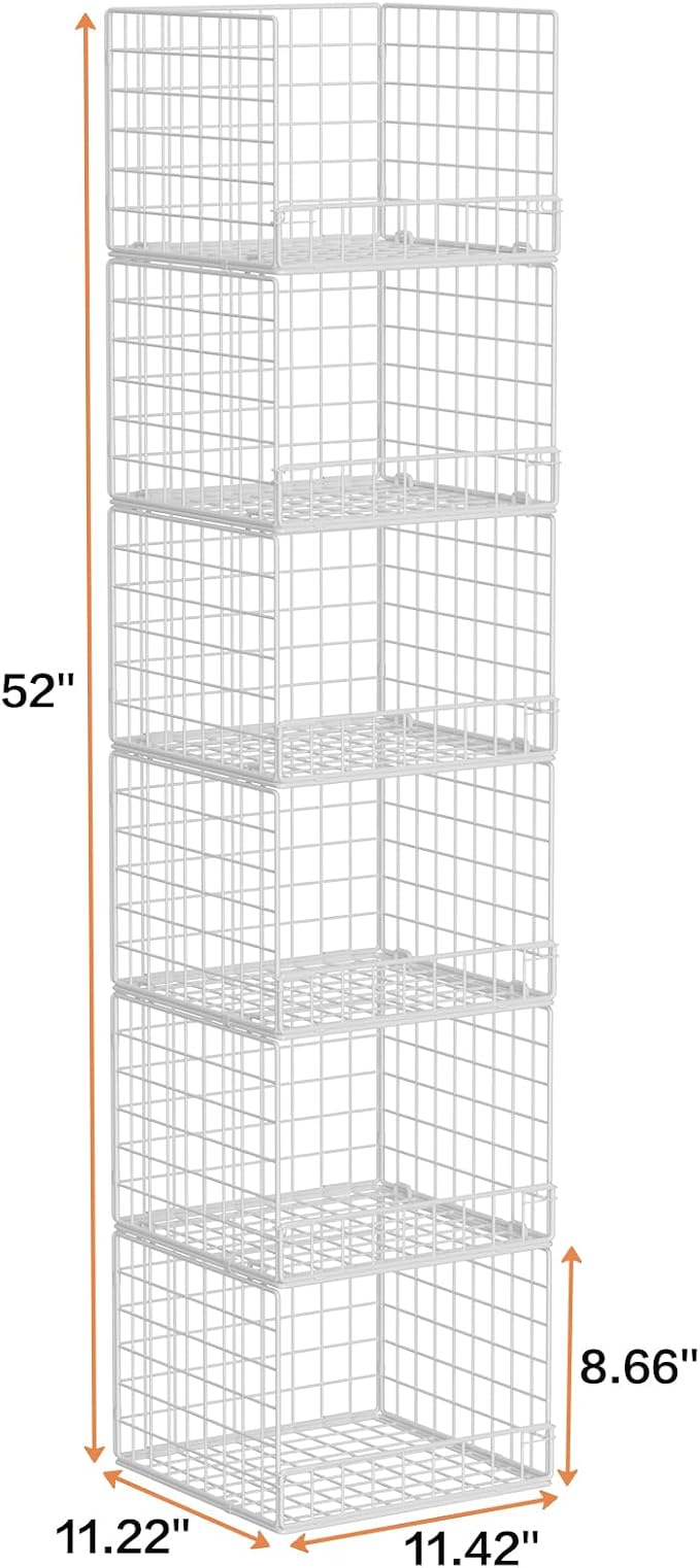 6-Tier Stackable Closet Organizers and Storage Baskets, Closet Shelf Organizer - Image 3