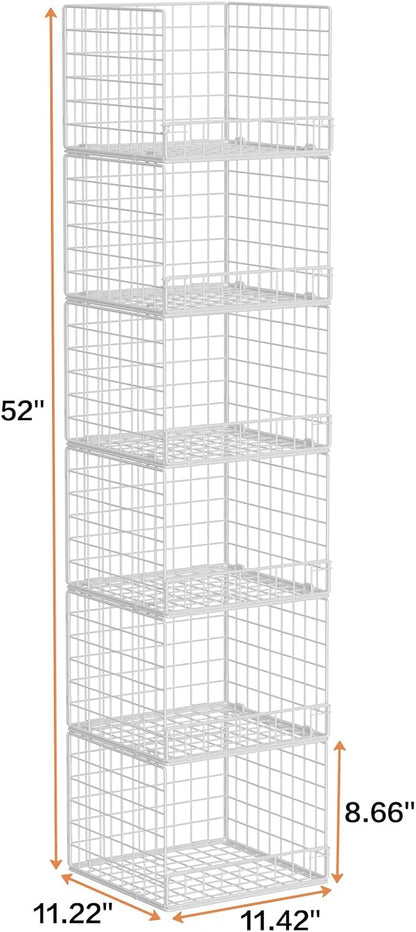 6-Tier Stackable Closet Organizers and Storage Baskets, Closet Shelf Organizer - Image 3