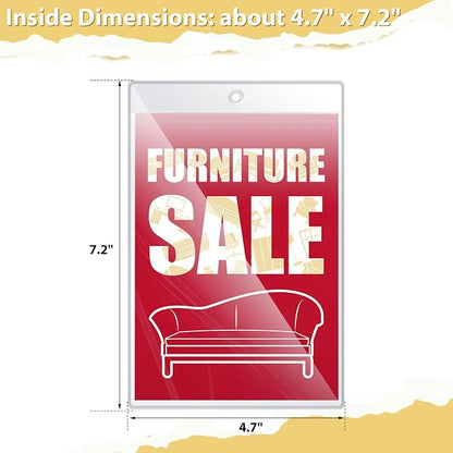 50 Pcs Clear Plastic Furniture Tags Holders Bulk 4 x 6 Inch - Image 2