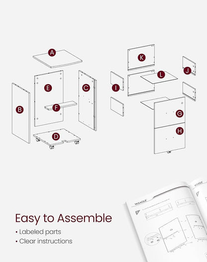VASAGLE 2-Drawer File Cabinet, Locking Filing Cabinet - Image 4
