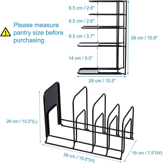 Toplife Heavy Duty Pan Organizer, 5 Tier Pot and Pan Organizer Rack - Image 2