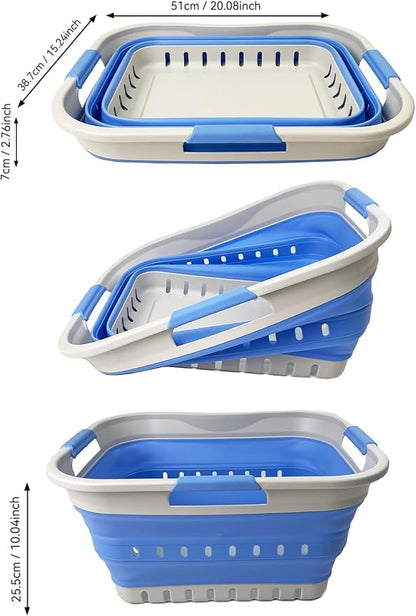 SAMMART Collapsible Plastic Rectangular Laundry Basket - Image 6
