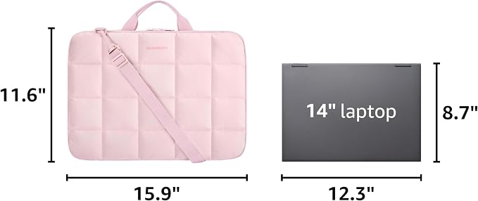 BAGSMART Laptop Case with Handle, Puffy Laptop Sleeve Bag - Image 3