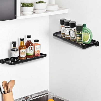 2 Pack Folding Wall Shelf for Bathroom, 90° Fold Up Floating Shelf, Wall - Image 2