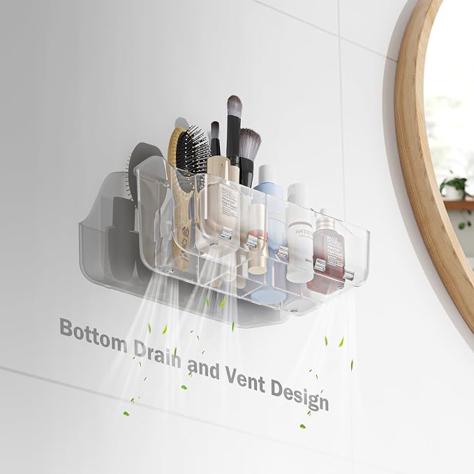 Clear Toothbrush Holders for Bathroom Organizers and Storage, Wall-Mounted - Image 6