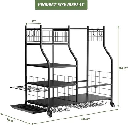 Golf Organizer for Garage, 3 Bag Golf Bag Holder Stand - Image 6