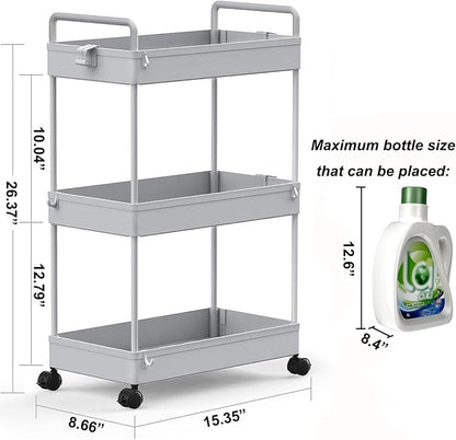 SOLEJAZZ 3 Tier Rolling Storage Cart - Image 2
