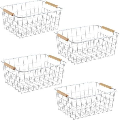 LeleCAT White Wire Baskets for Organizing by LeleCAT
