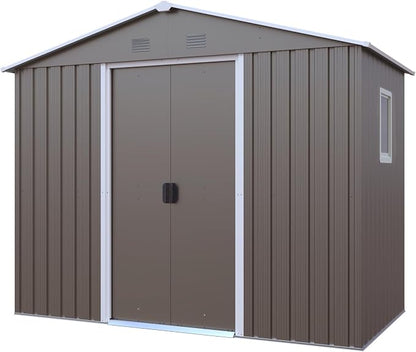 Outdoor Metal Storage Shed Window Ventilation Foundation Frame Waterproof by WEALTHGIRL