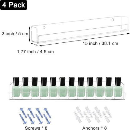 Cerpourt 4 Pack Nail Polish Rack Wall Mounted Shelf, Suitable - Image 3