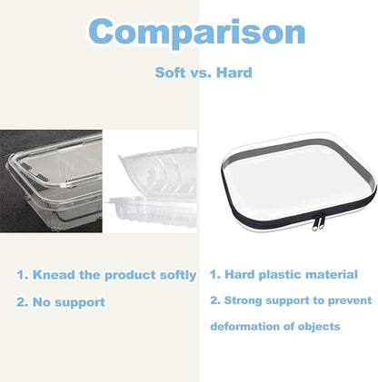 Clear Hard Plastic Zipper Case, Transparent Double Zippers Hard Pouch - Image 4