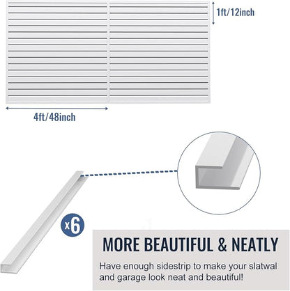 Slatwall Panel Garage Organizer PVC Slatwall Heavy Duty Wall Mounted Rack - Image 4