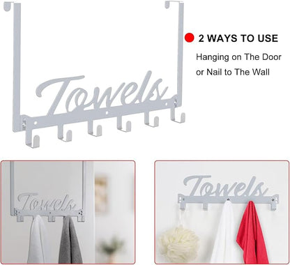 Azmoncy Over The Door Hooks, Towel Rack - Image 4