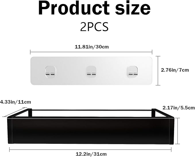 Shower Caddy, Adhesive Shower Organizer - Image 6