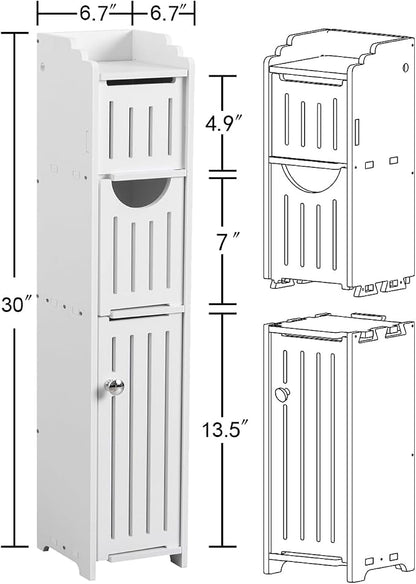 AOJEZOR Small Bathroom Storage Cabinet: No Drill - Image 2