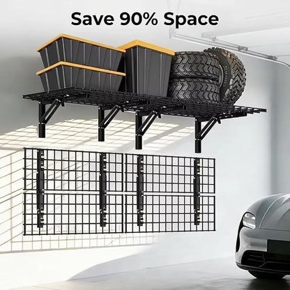 AIRAJ Foldable Garage Wall Mounted Shelving, 660Lbs Capacity, Floating Storage - Image 2